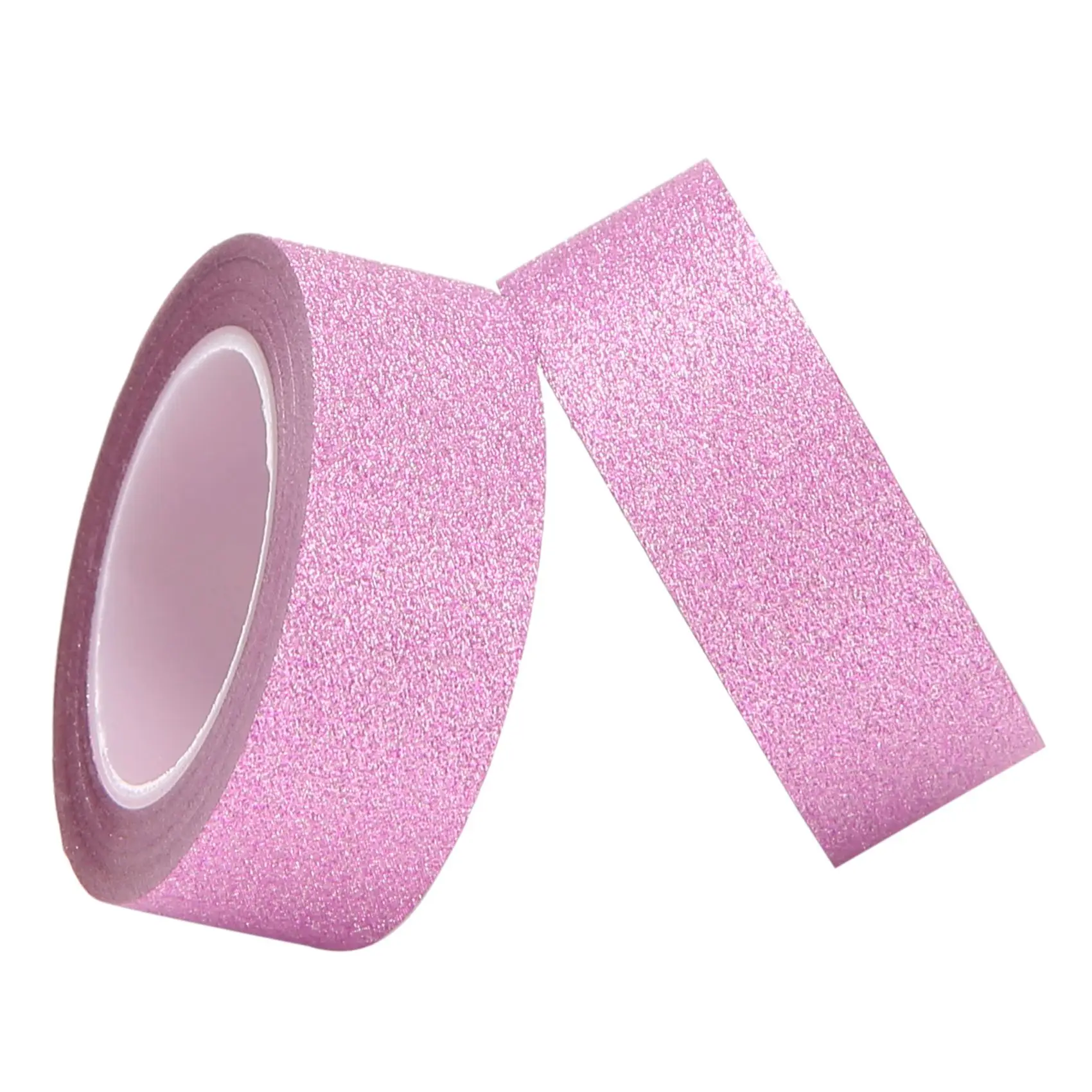 2 x 10M Glitter Washi Teibiga Kinni Isekleepuv Dekoratiivsed Decora Käsitöö DIY Paber-roosa - 2